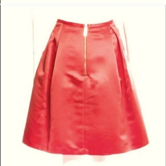Ted Baker orange pleated skater knee length skirt new without tags - Picture 3 of 3